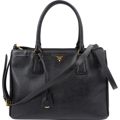 Prada Saffiano Galleria Handtasche in Schwarz