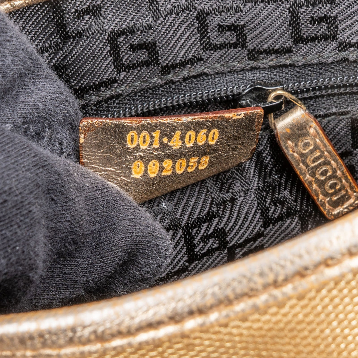 Gucci Golden Fabric Bamboo Jackie Shoulder Bag