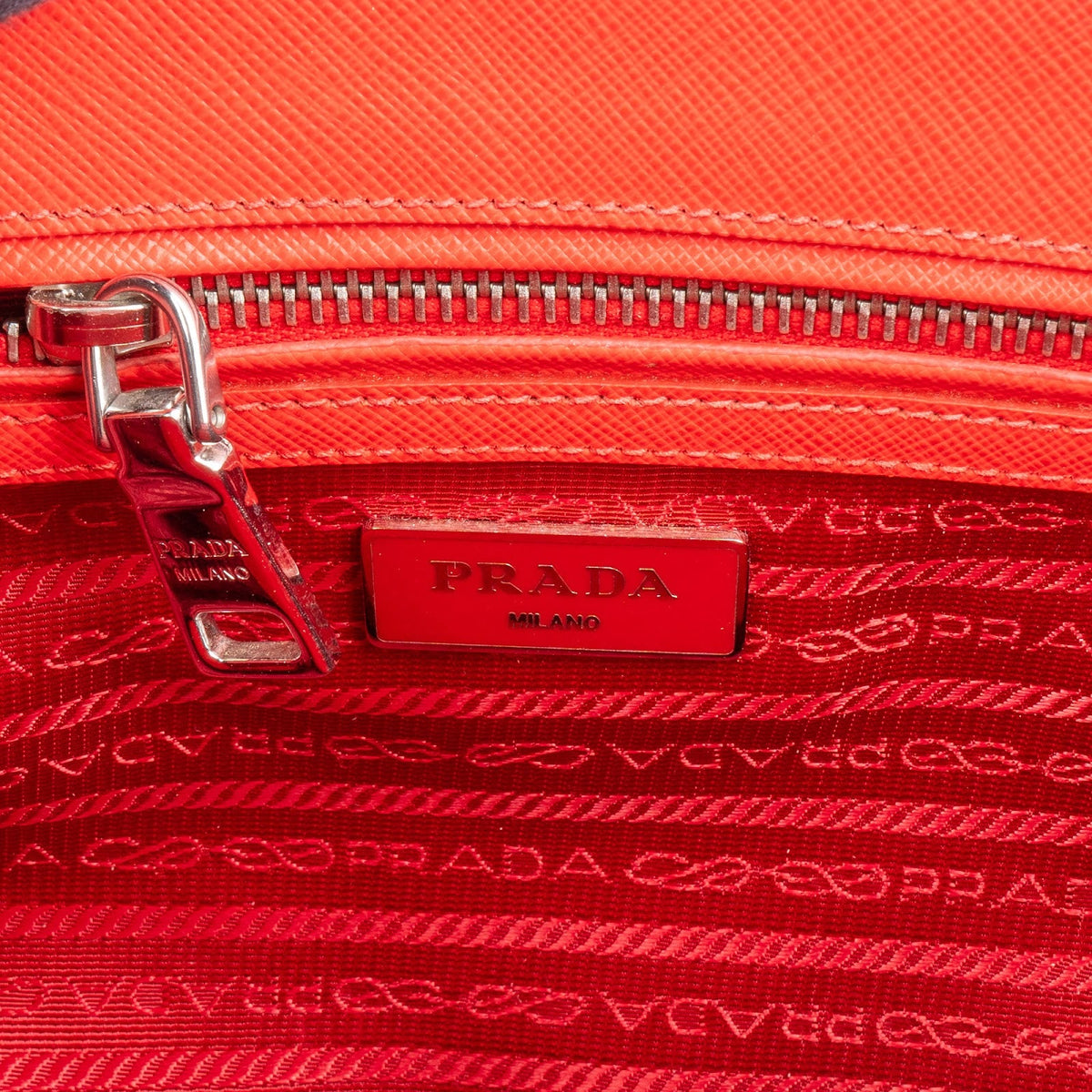 Prada Red Saffiano Leather Galleria Tote Handbag