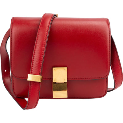 Celine Classic Boxcalf Small Triomphe Umhängetasche in Rot