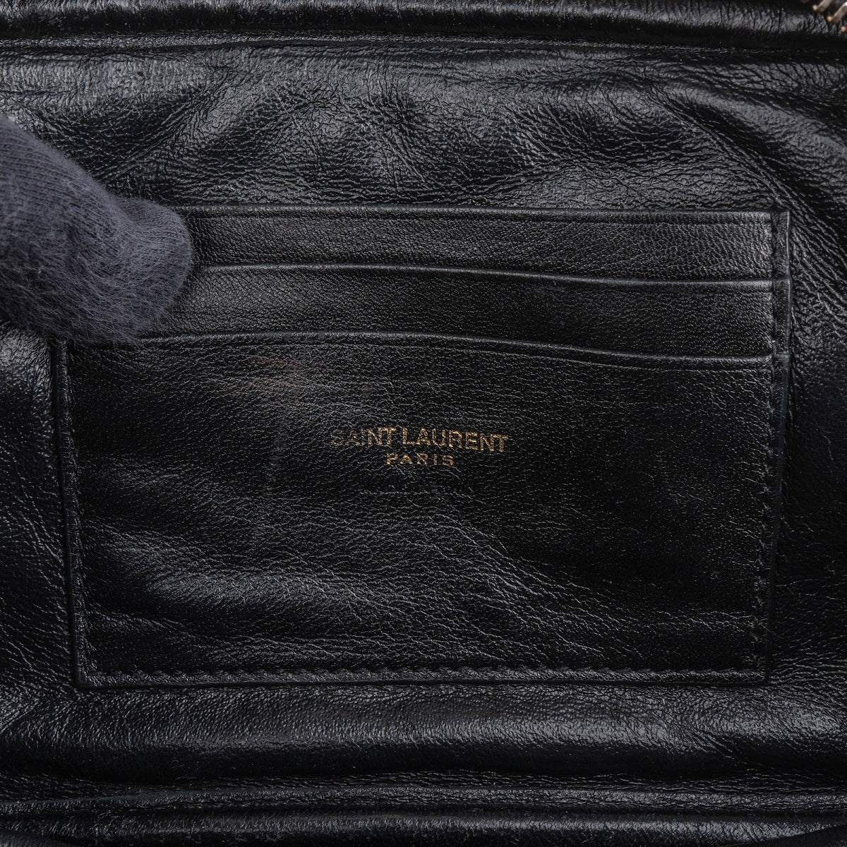 Saint Laurent Chevron Denim Lou Camera Crossbody Bag