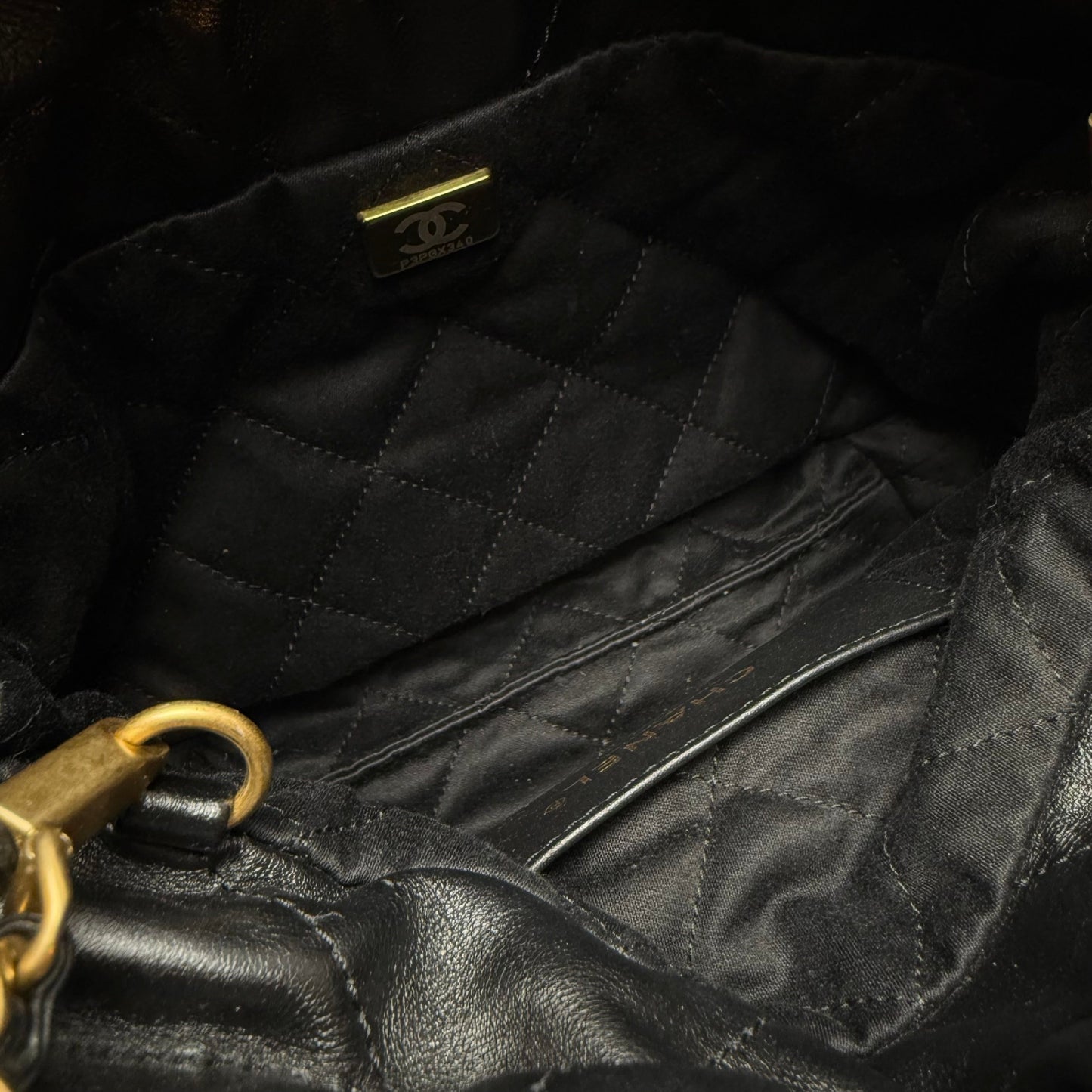 Chanel 22 Quilted Lambskin Drawstring Crossbody Bag