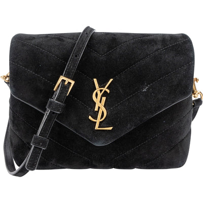 Yves Saint Laurent Suede Mini Loulou Puffer Umhängetasche