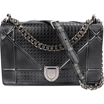 Christian Dior Embossed Cannage Diorama Flap Umhängetasche