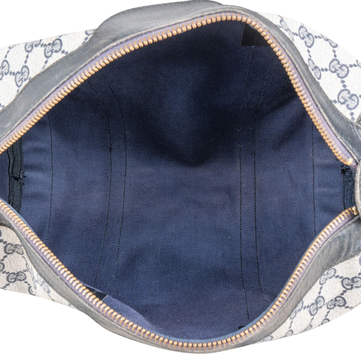 Gucci Navy Monogram GG Plus Coated Canvas Boston Handbag