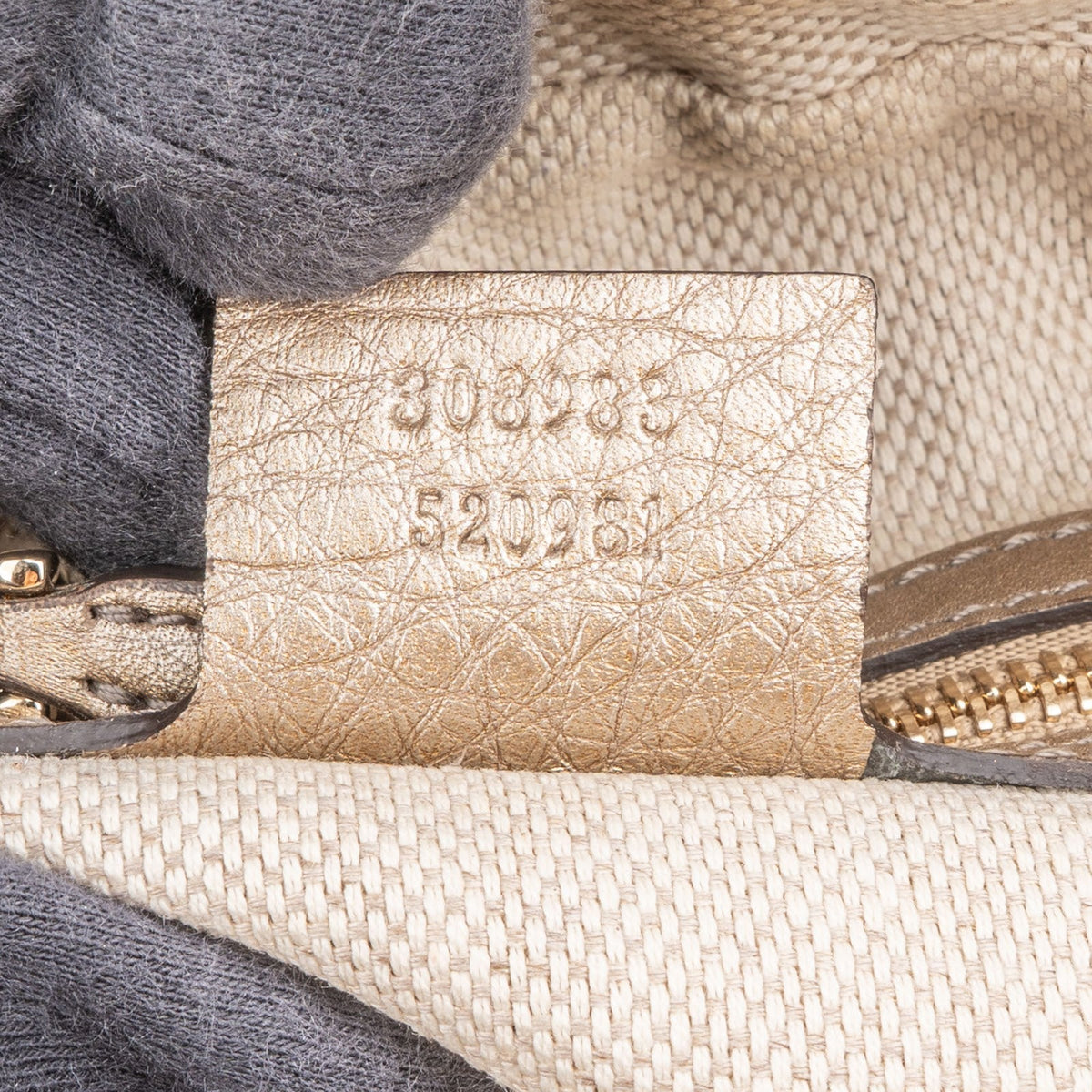 Gucci Metallic Leather Soho GG Shoulder Bag