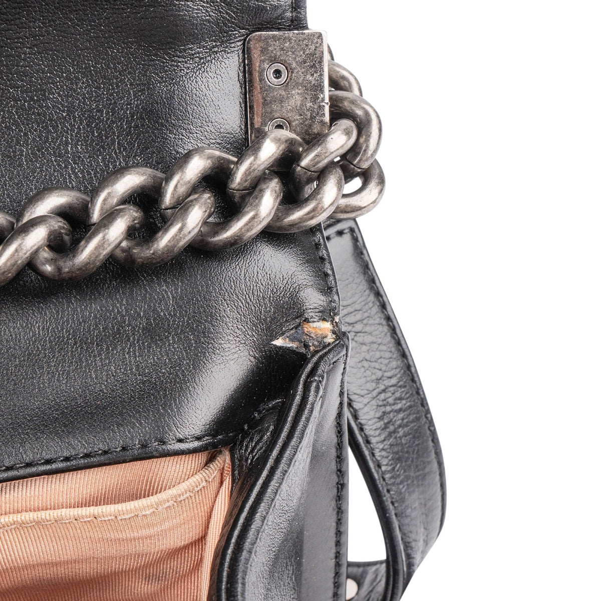 Chanel Boy Medium Single Flap aus gestepptem Lammleder – Ansicht 15