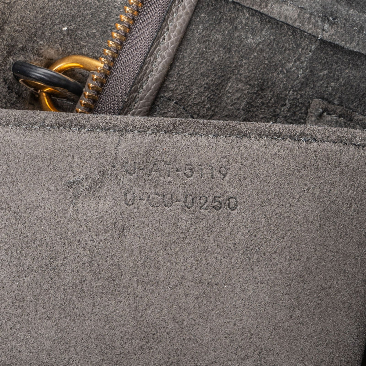 Celine Grey Leather Grained Calfskin Belt Handbag
