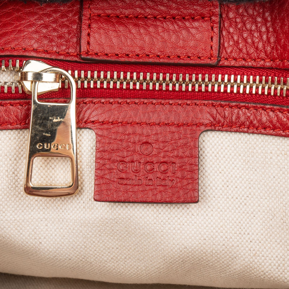 Gucci Grained Leather Bamboo Handle Tote Handbag