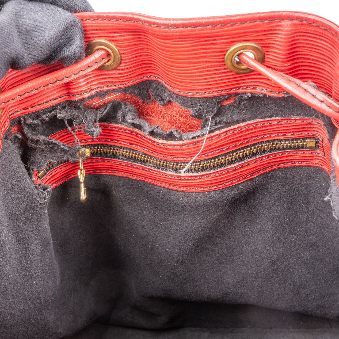 Louis Vuitton Rouge Epi Leather Sac Noe Petit Shoulder Bag