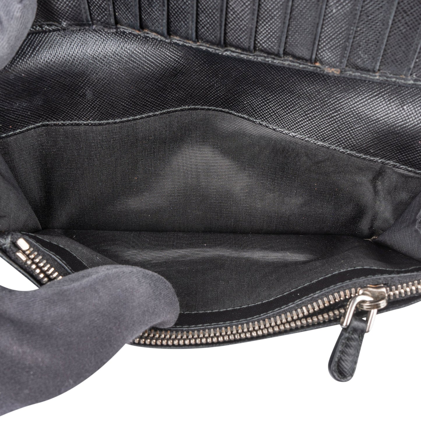 Prada Saffiano Leather Triangel Continental Wallet