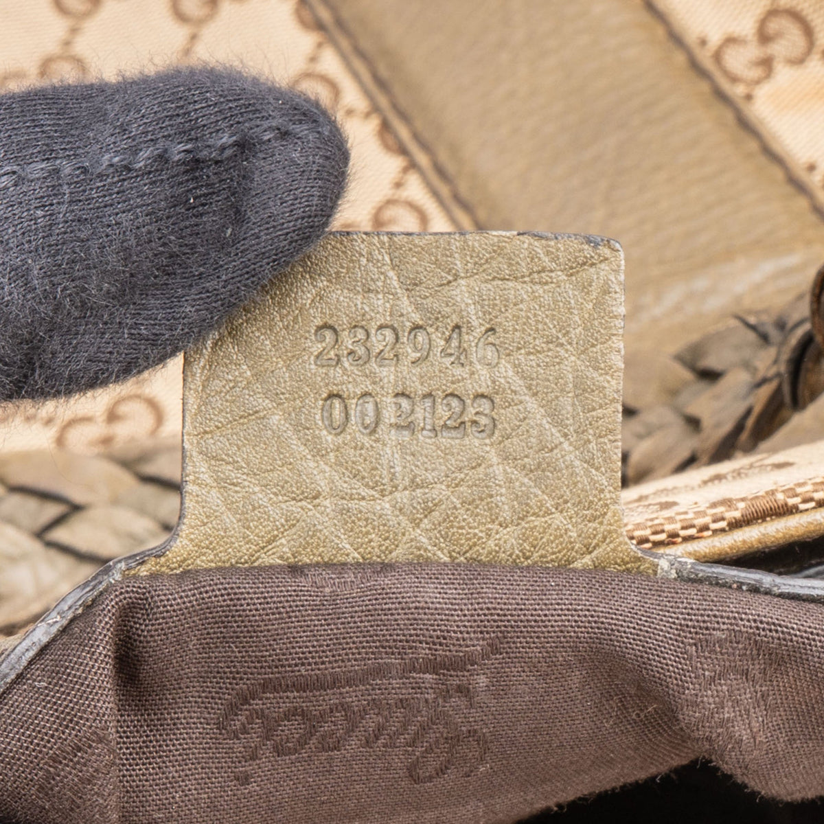Gucci GG Monogram Bamboo Handbag