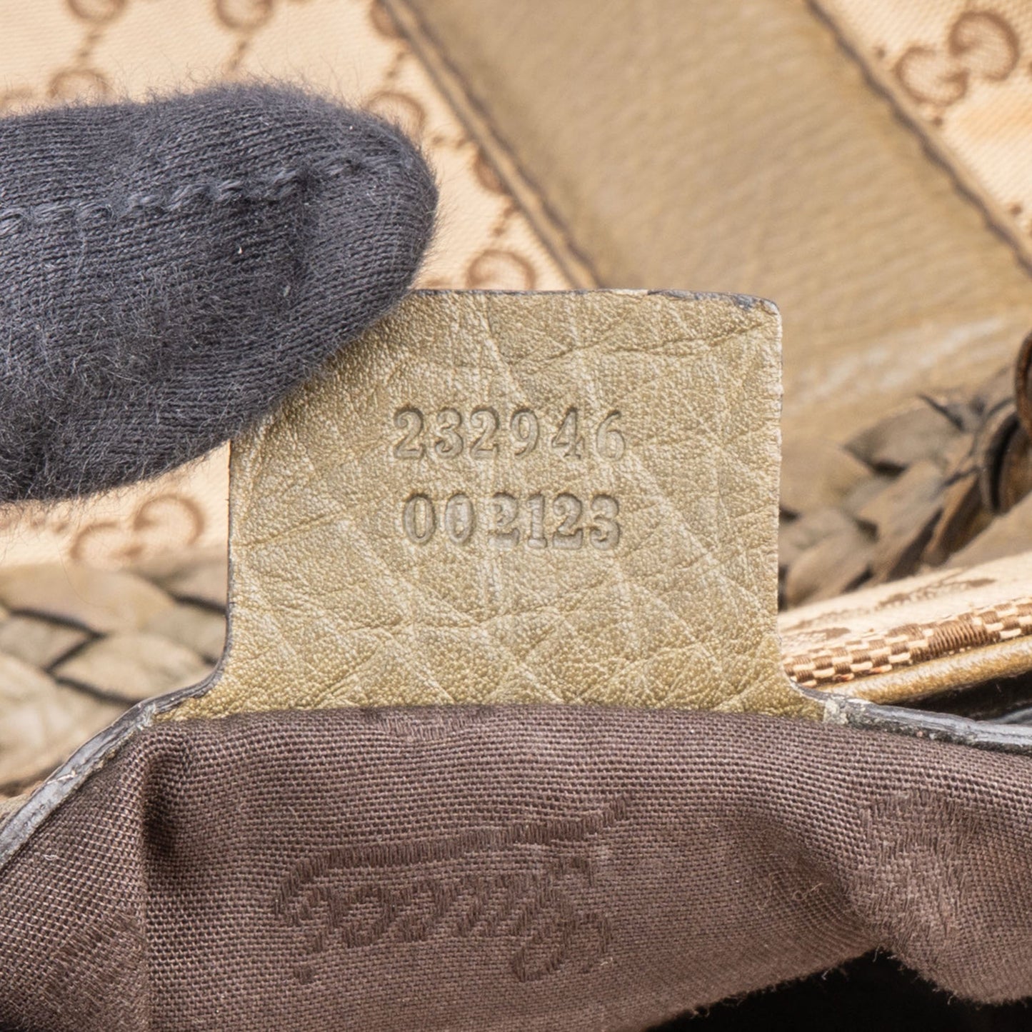Gucci GG Monogram Bamboo Handbag
