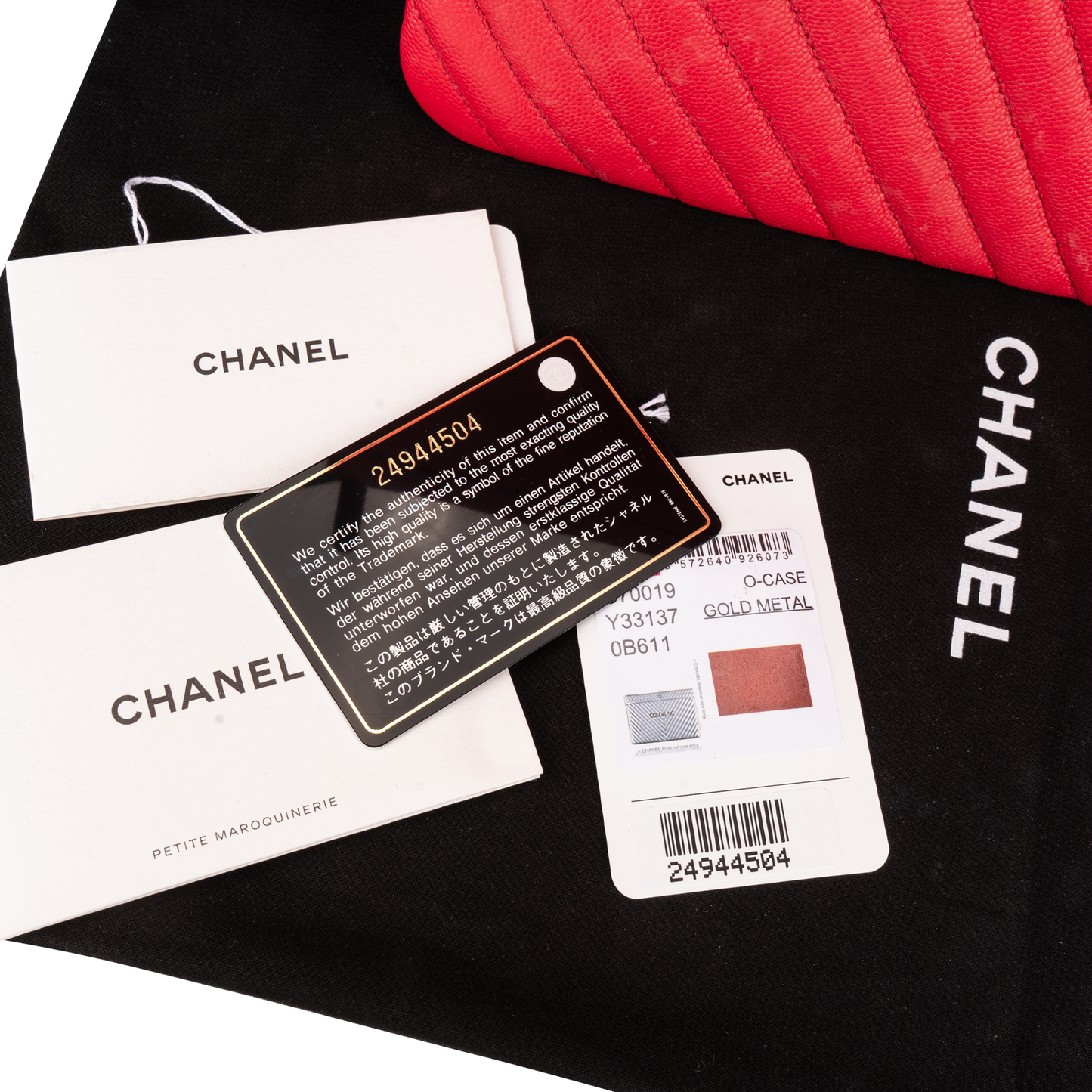 Chanel Chevron Lambskin CC Clutch