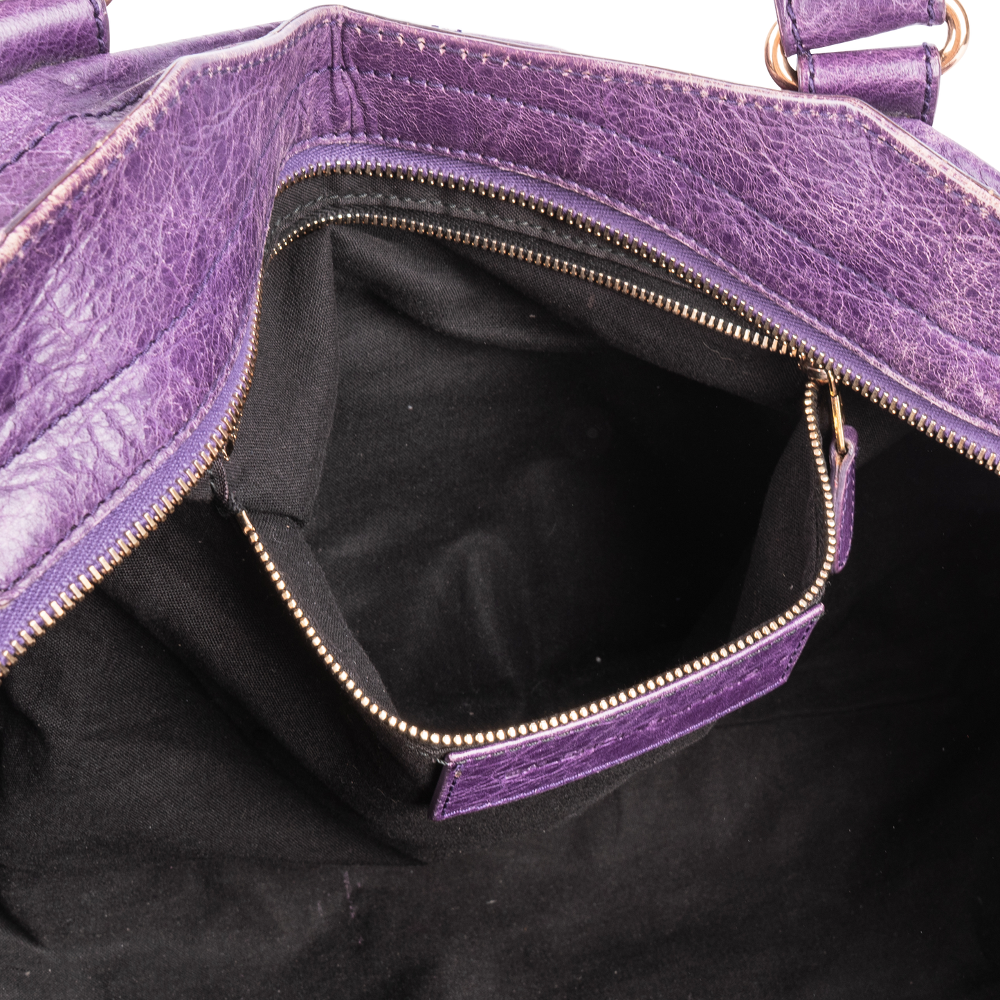 Balenciaga Purple Leather The City Handbag