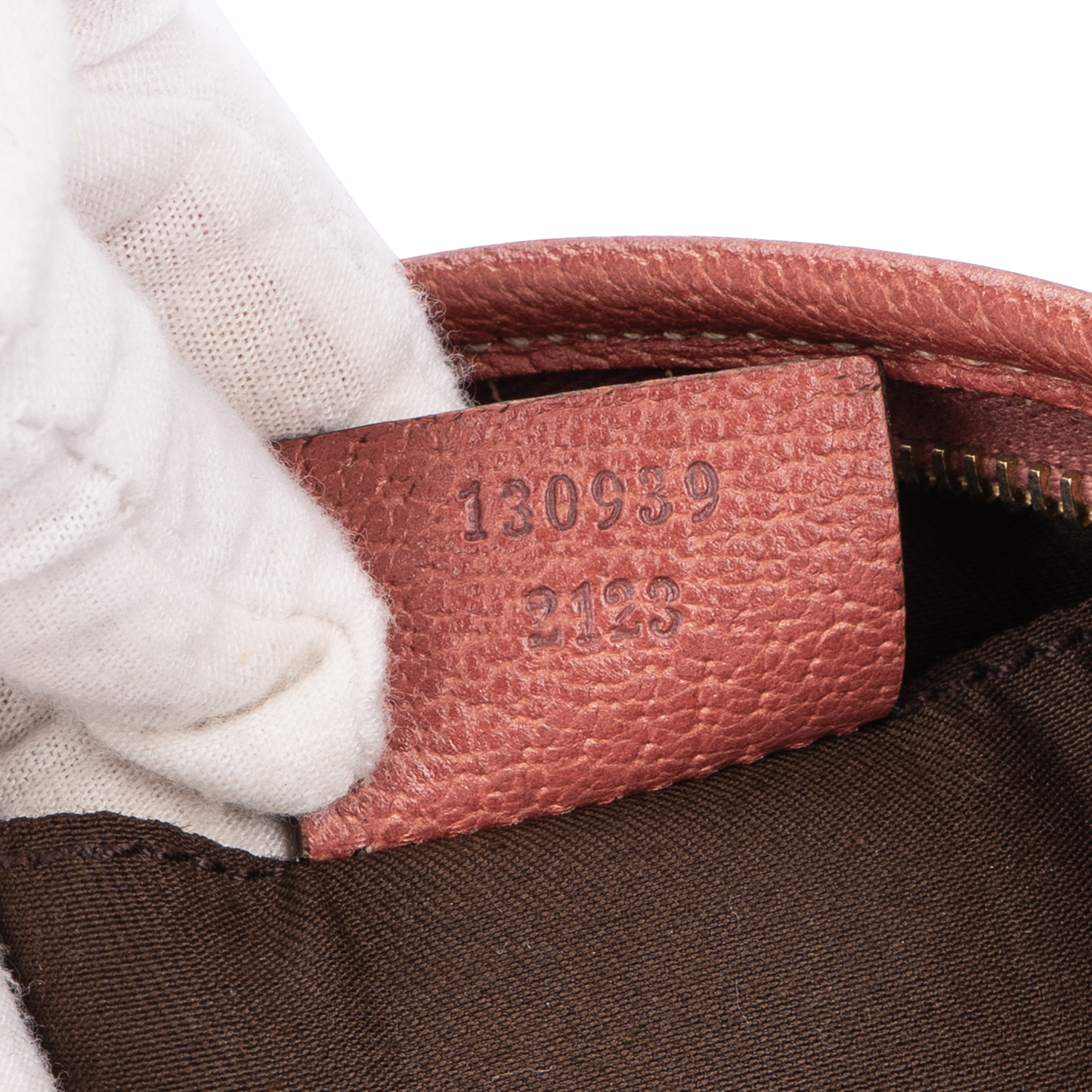 Gucci GG Monogram D-ring Abbey Leather Pochette