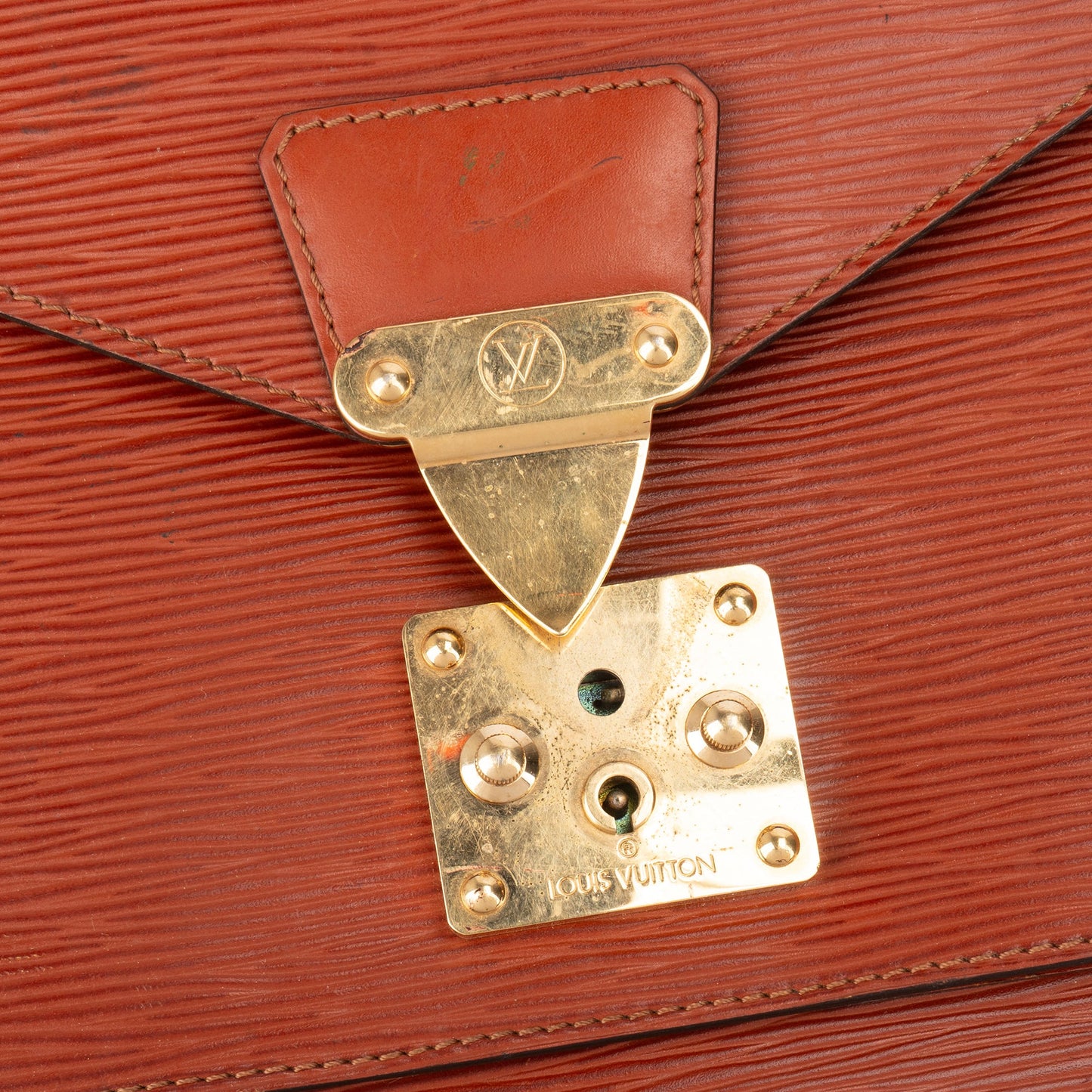 Louis Vuitton Cognac Epi Leather Monceau Handbag