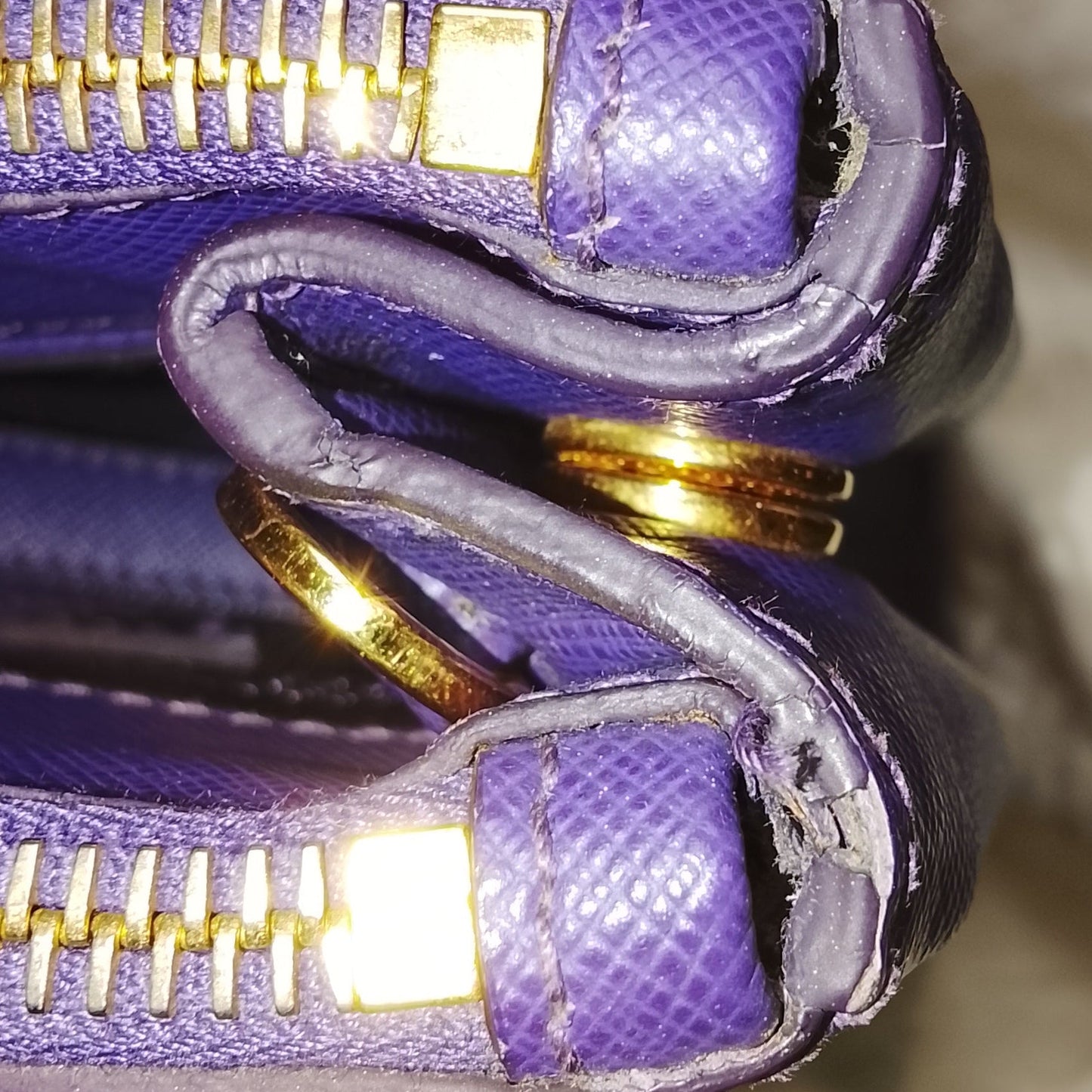 Prada Purple Saffiano Leather Galleria Handbag