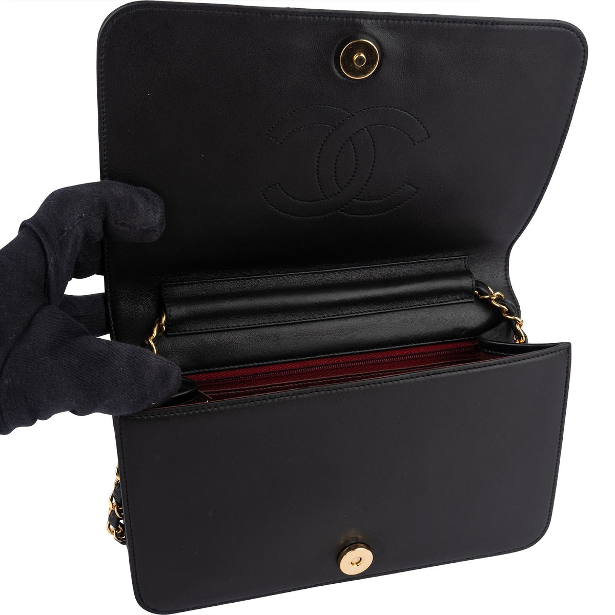 Chanel Quilted Lambskin CC Single Flap Shoulder Bag