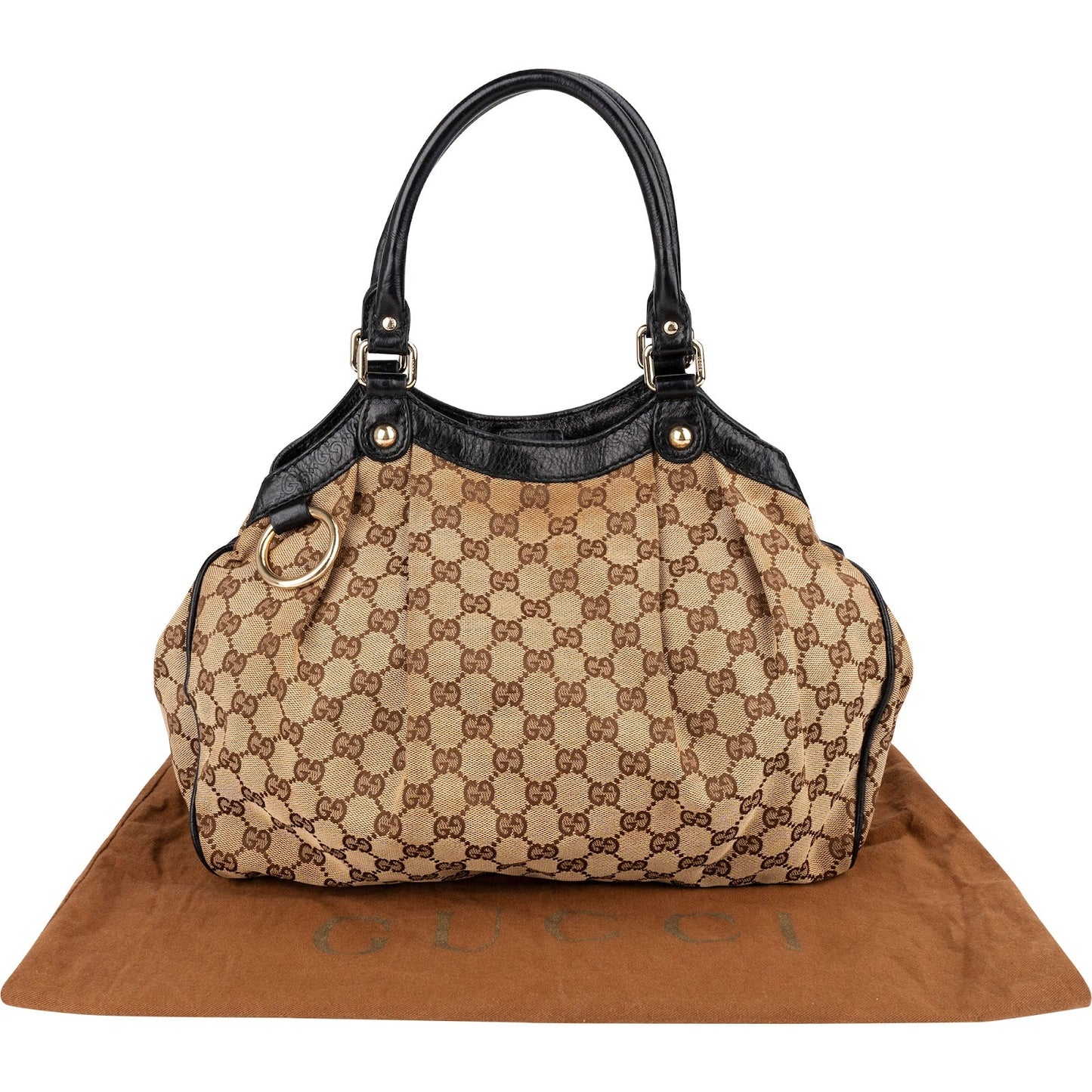 Gucci Monogram GG Canvas Guccisima Leather Sukey Hobo Handbag