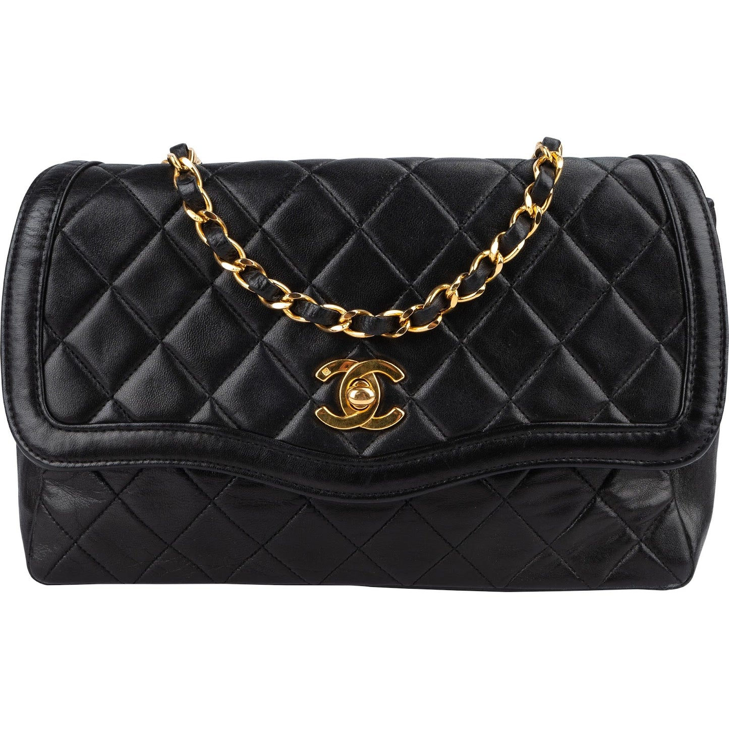 Chanel Quilted Lambskin 24K Gold Single Flap Crossbody Bag