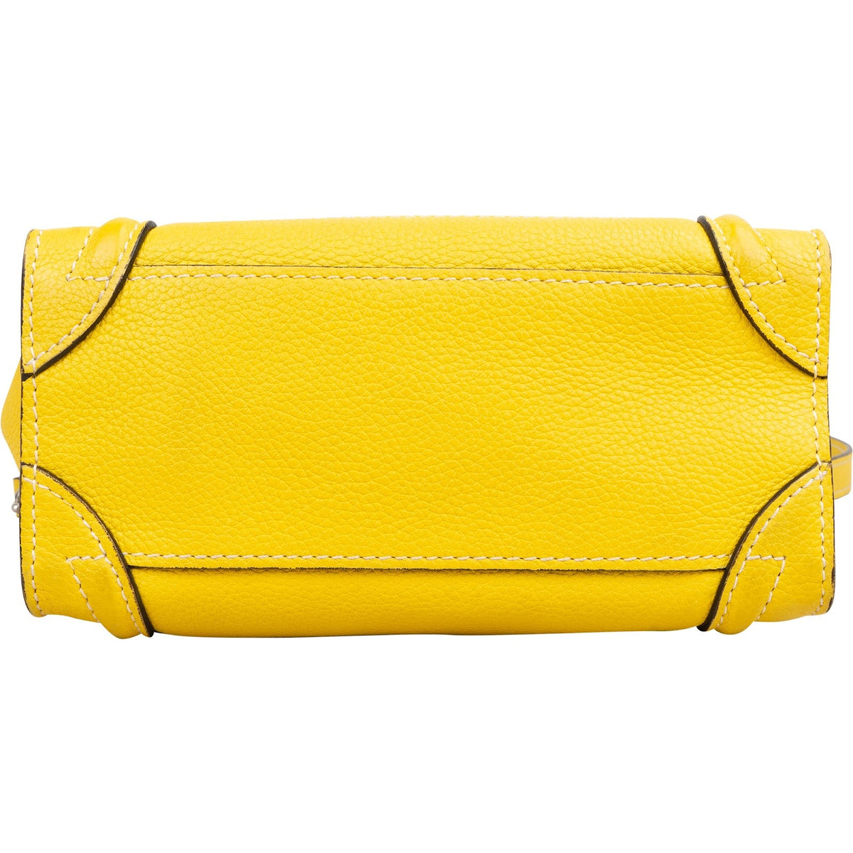 Céline Yellow Grained Leather Luggage Nano Crossbody Handbag