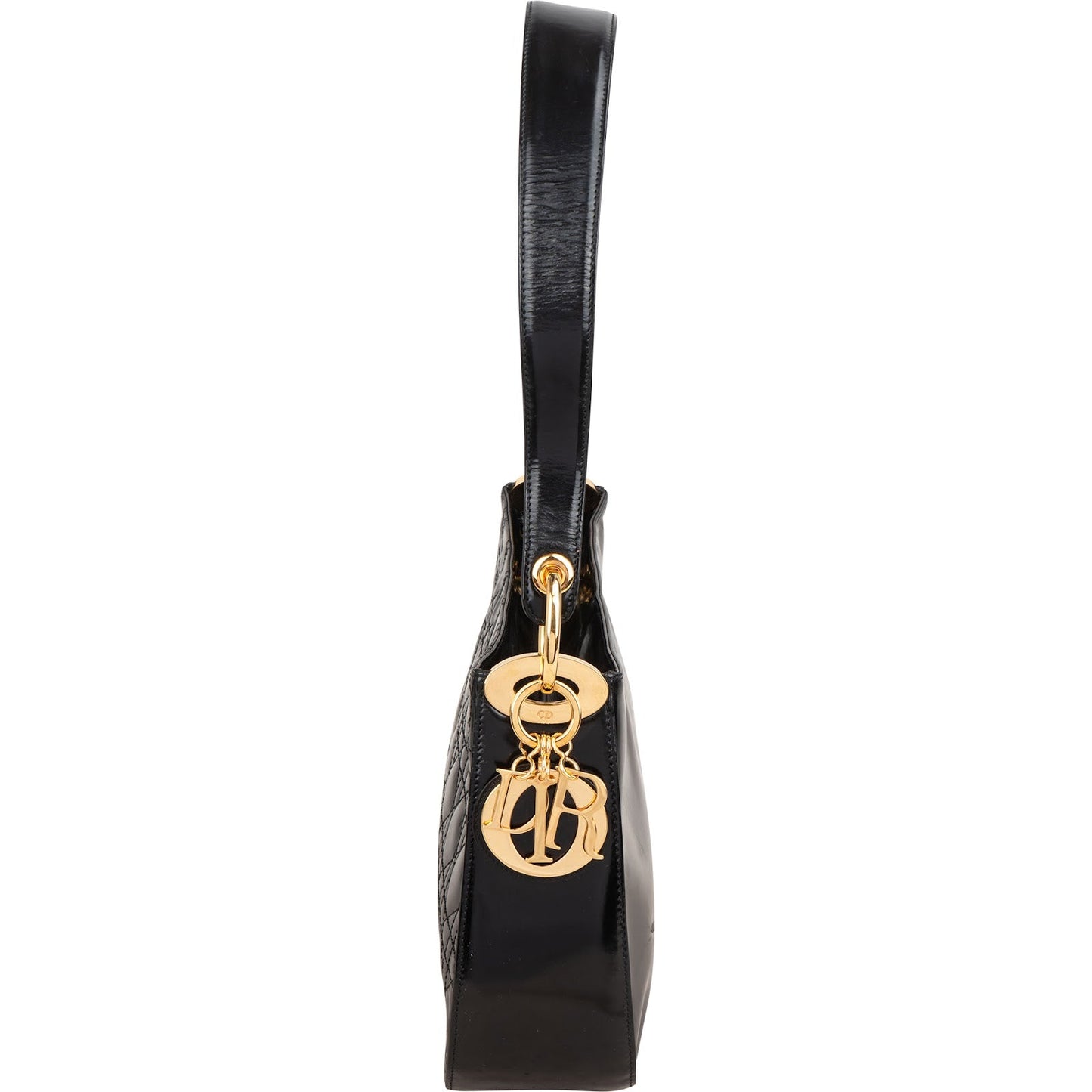 Christian Dior Patent Leather Cannage Shoulder Bag
