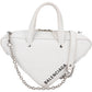 Balenciaga Triangle Duffle S aus weißem Leder – Vorderansicht