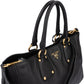Prada Black Vitello Daino Leather Tote Handbag