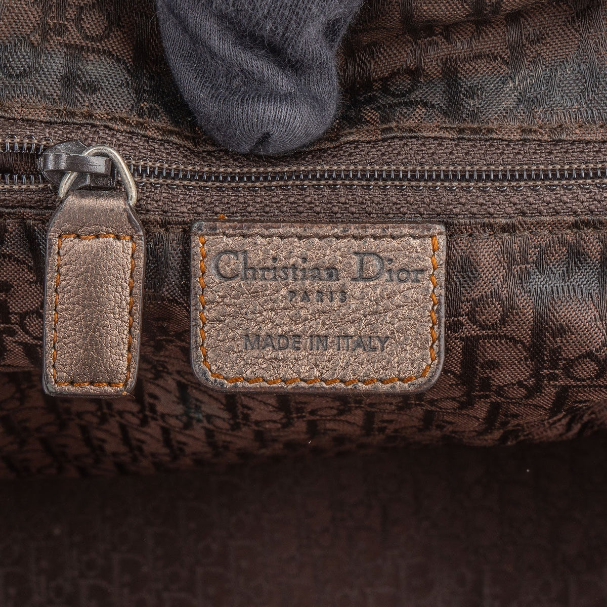 Christian Dior Metallic Leather Gaucho Saddle Handbag