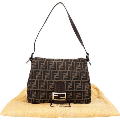 Fendi Monogram FF Zucca Canvas Mamma Baguette Shoulder Bag