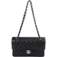 Chanel Quilted Caviar Leather Palladium Small Double Flap Shoulder Bag