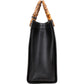 Gucci Black Leather Bamboo Handle Handbag