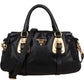 Prada Soft Leather Buckle Bauletto Handbag