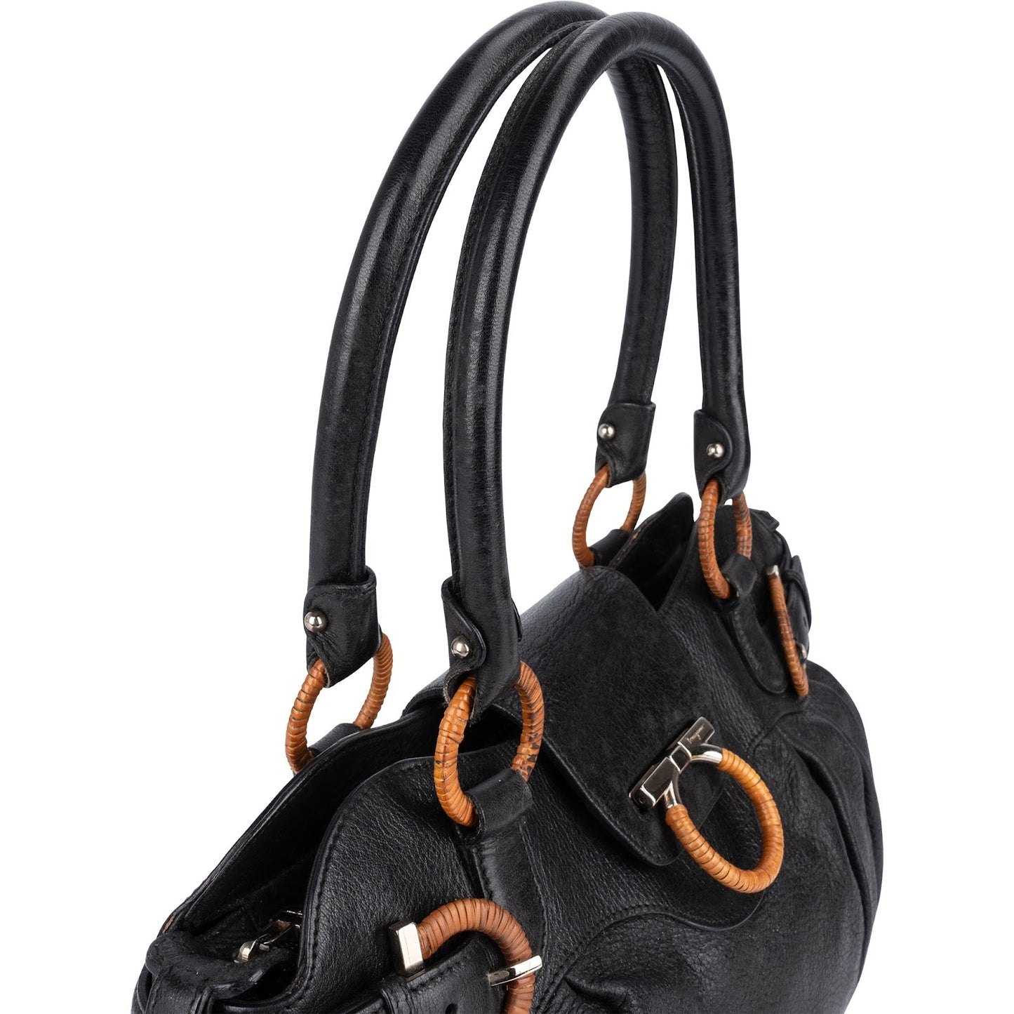 Salvatore Ferragamo Pebbled Leather Marisa Handbag