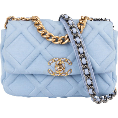 Chanel 19 Quilted Cotton Single Flap Crossbody Bag