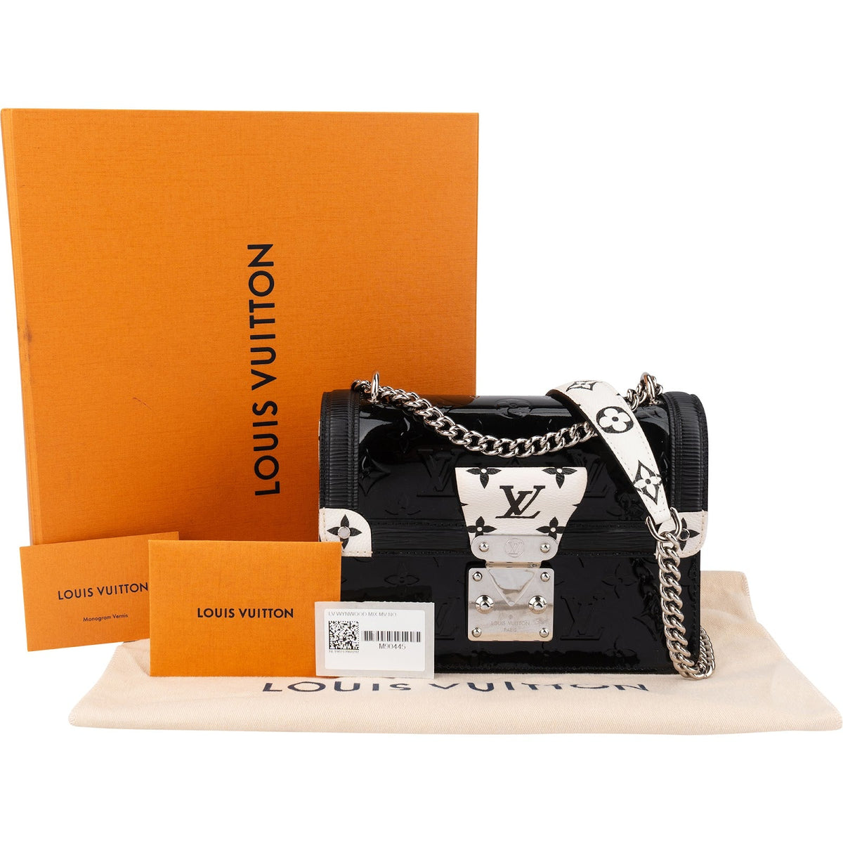Louis Vuitton Monogram Canvas Black & White Vernis Leather Wynwood Trunk Crossbody Bag
