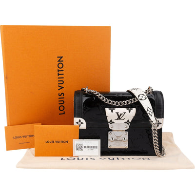 Louis Vuitton Monogram Canvas Black & White Vernis Leather Wynwood Trunk Crossbody Bag