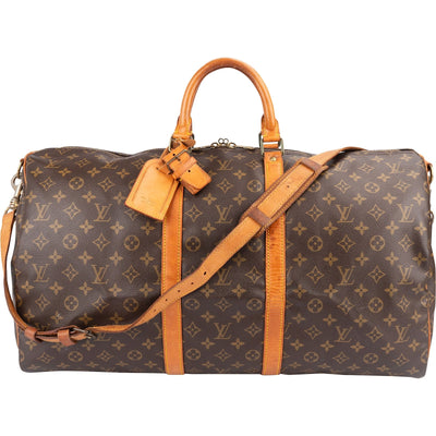 Louis Vuitton Monogram Canvas Keepall 55 Bandoulière Travel Bag