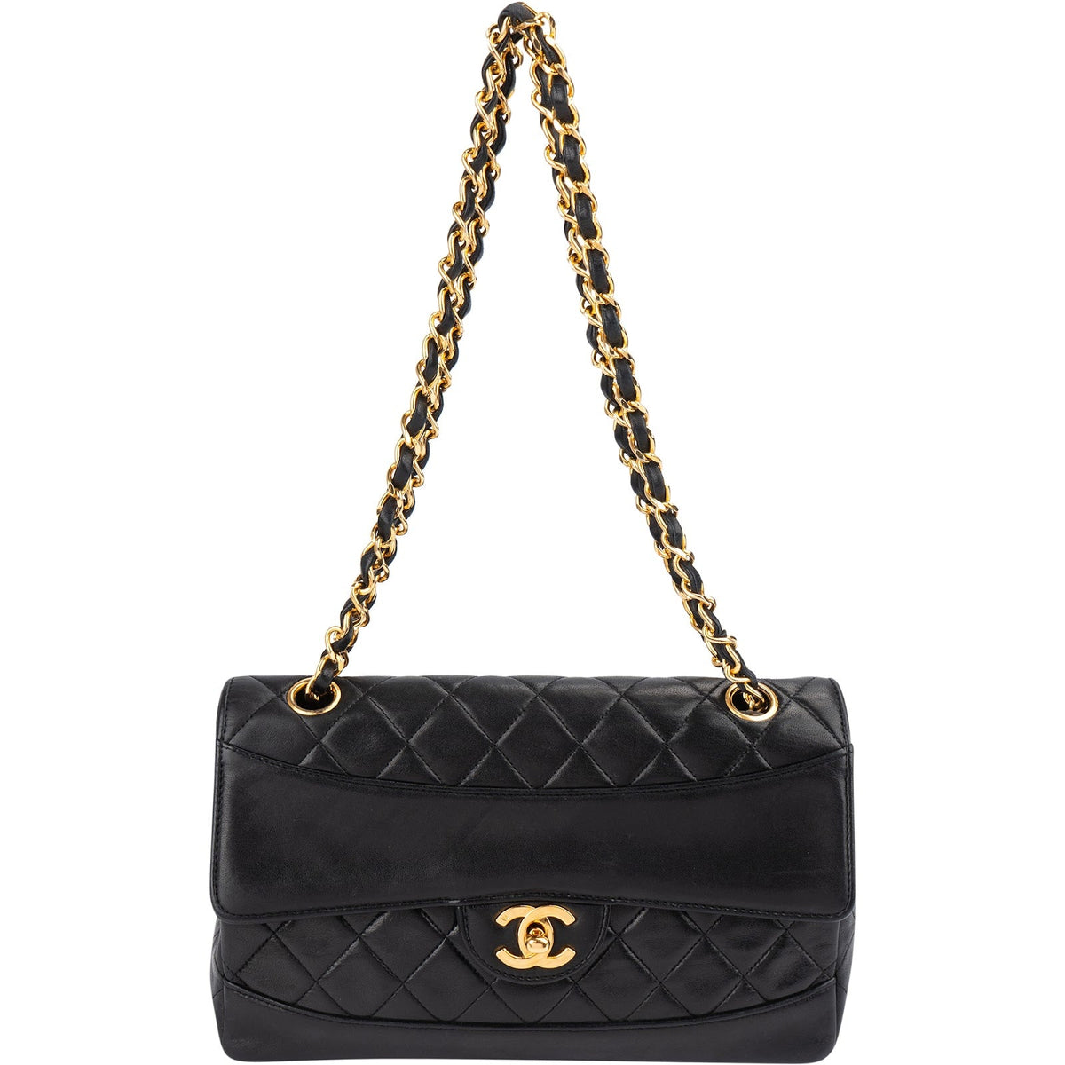 Chanel Quilted Lambskin 24K Gold Clip Single Flap Shoulder Bag