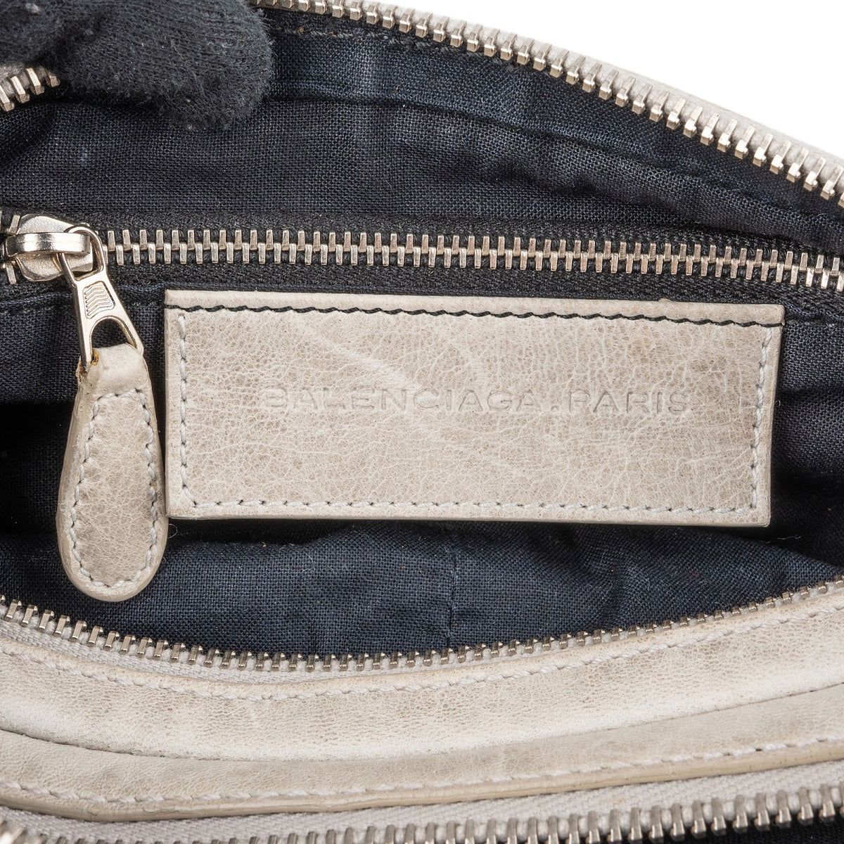 Balenciaga Grey Leather Classic City Double Pocket Hip Shoulder Bag