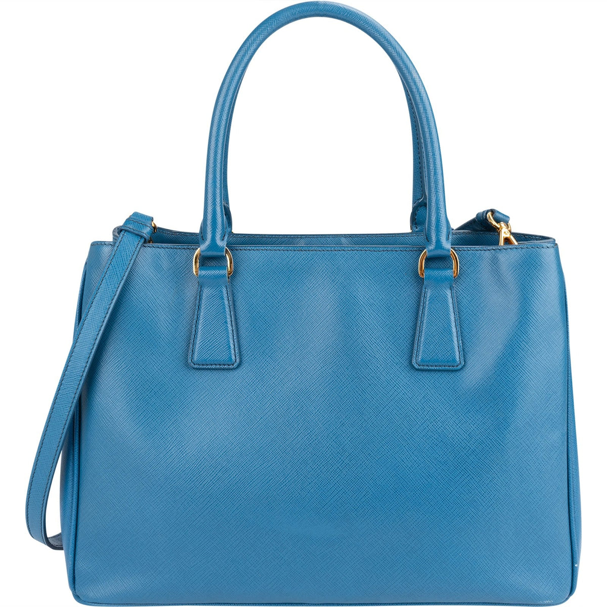 Prada Blue Saffiano Leather Galleria Handbag