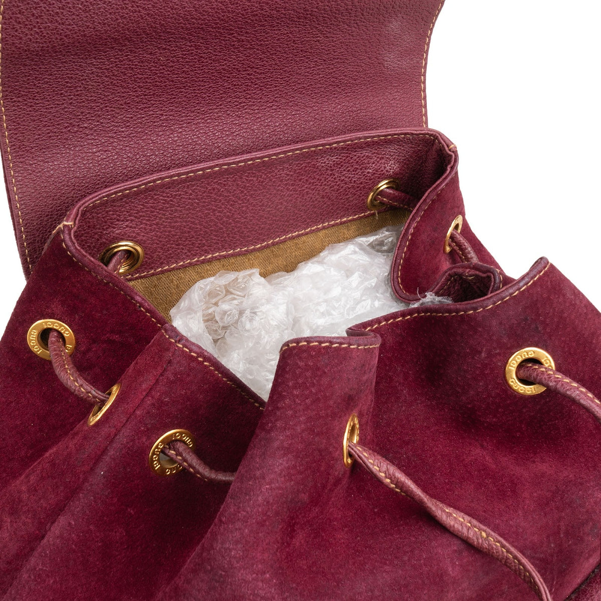 Gucci Suede Bamboo Backpack
