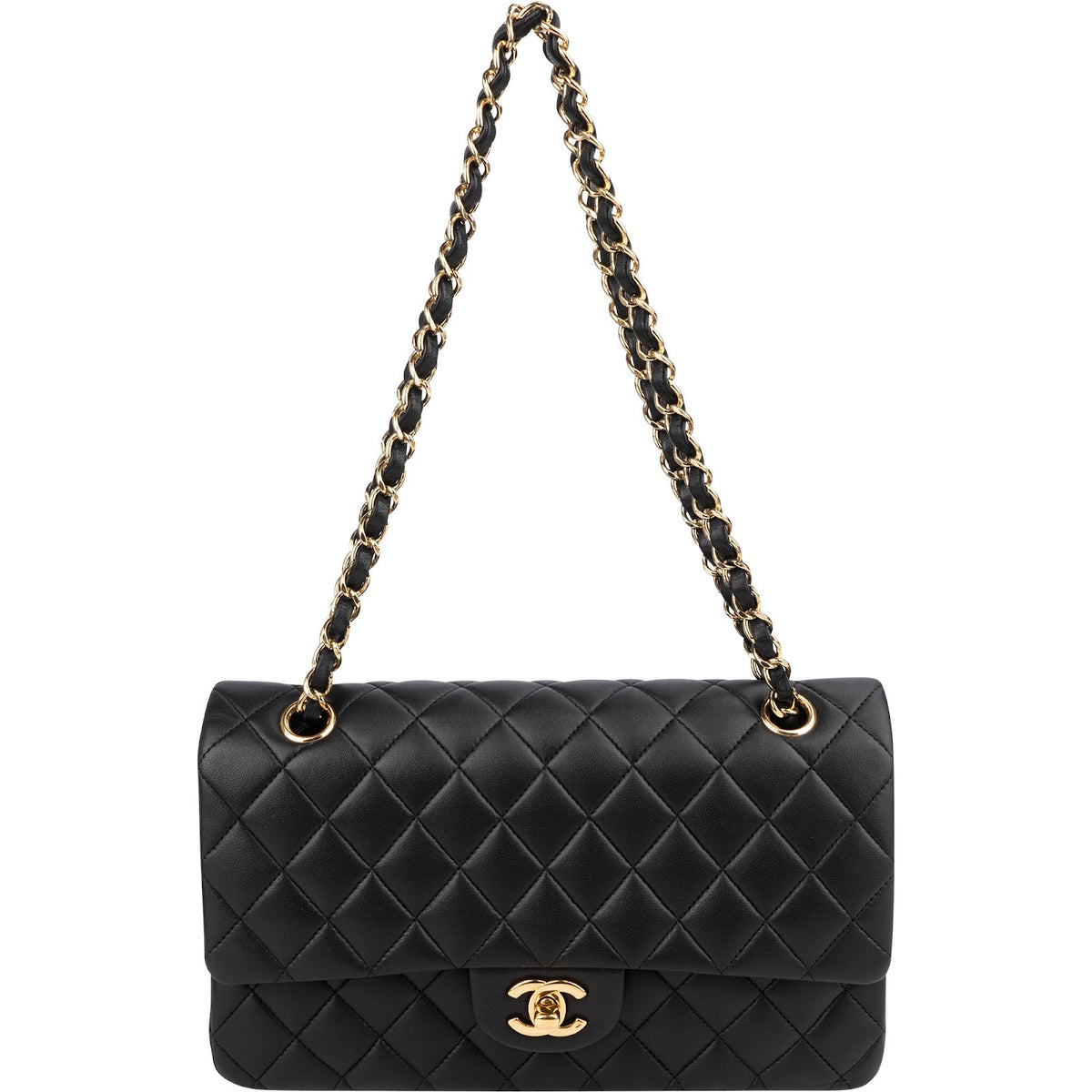 Chanel Quilted Lambskin Medium Double Flap Shoulder Bag