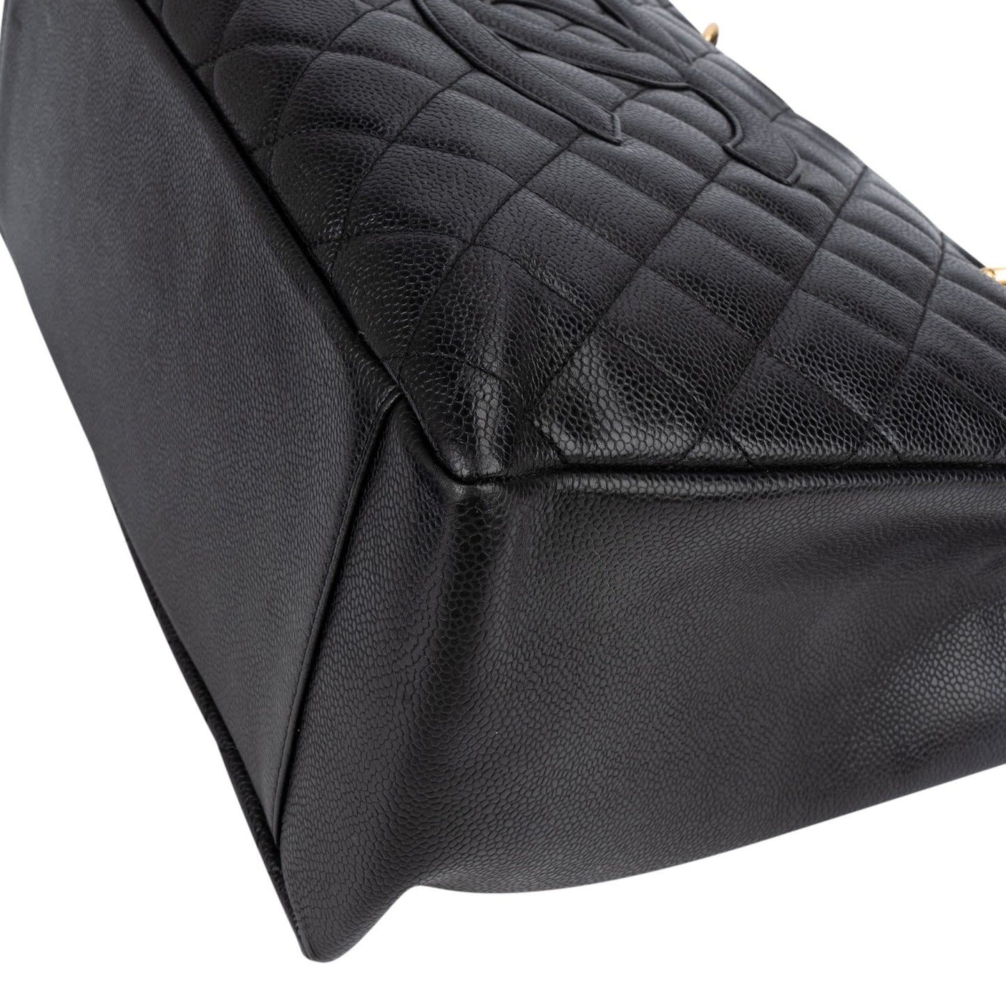 Chanel Quilted Caviar Leather CC Grand Shopping Tote Shoulder Bag