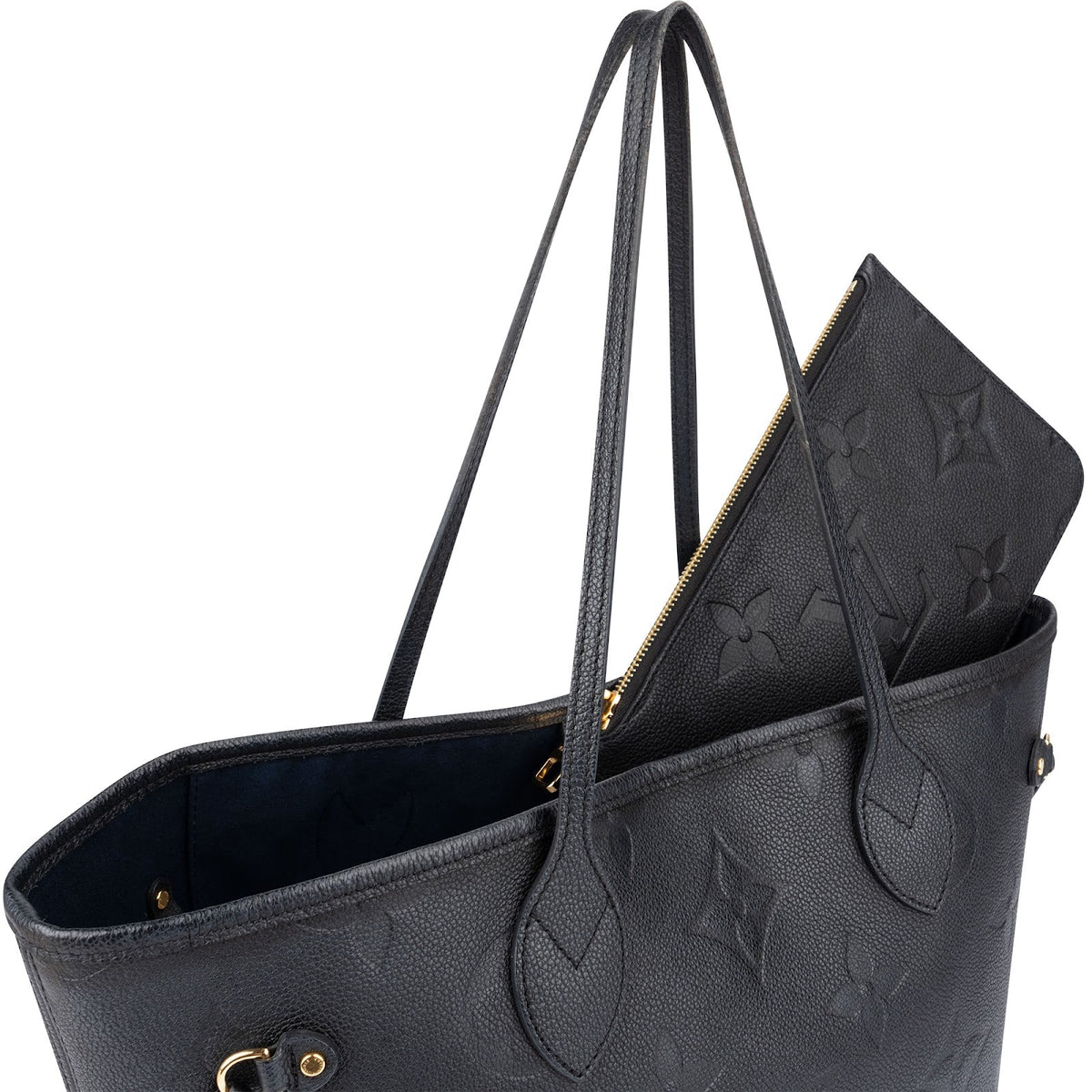 Louis Vuitton Noir Monogram Empreinte Leather Neverfull MM Shoulder Bag