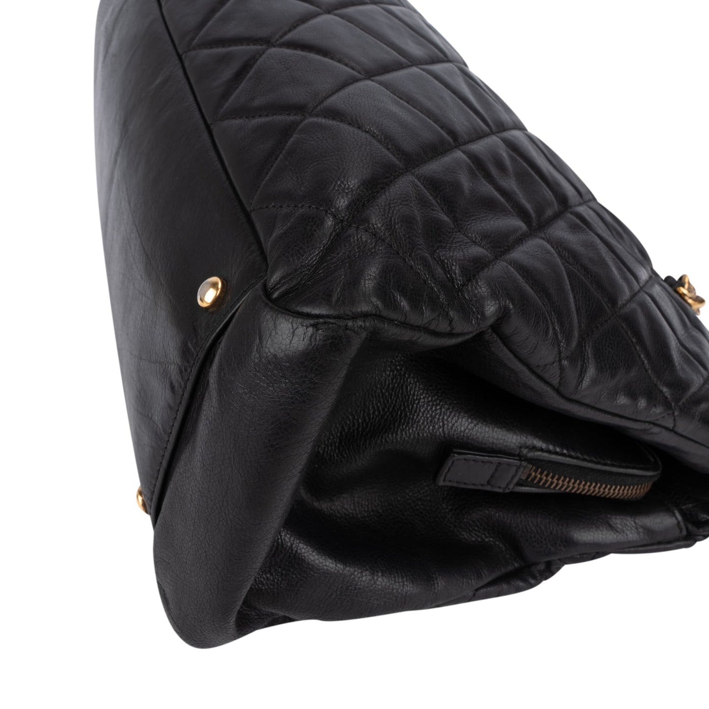 Chanel Quilted Lambskin CC Crown Tote Shoulder Bag
