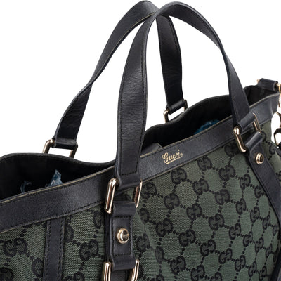 Gucci Green Monogram GG Canvas Hobo Handbag