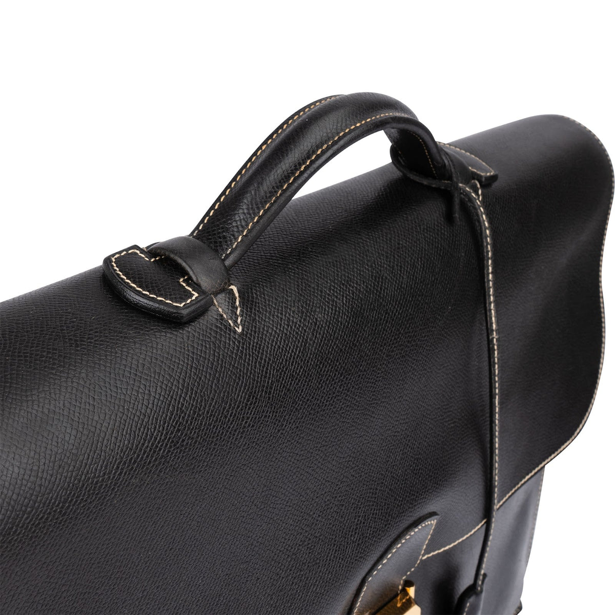 Hermès Noir Courchevel Leather Sac à Dépêches Business Handbag