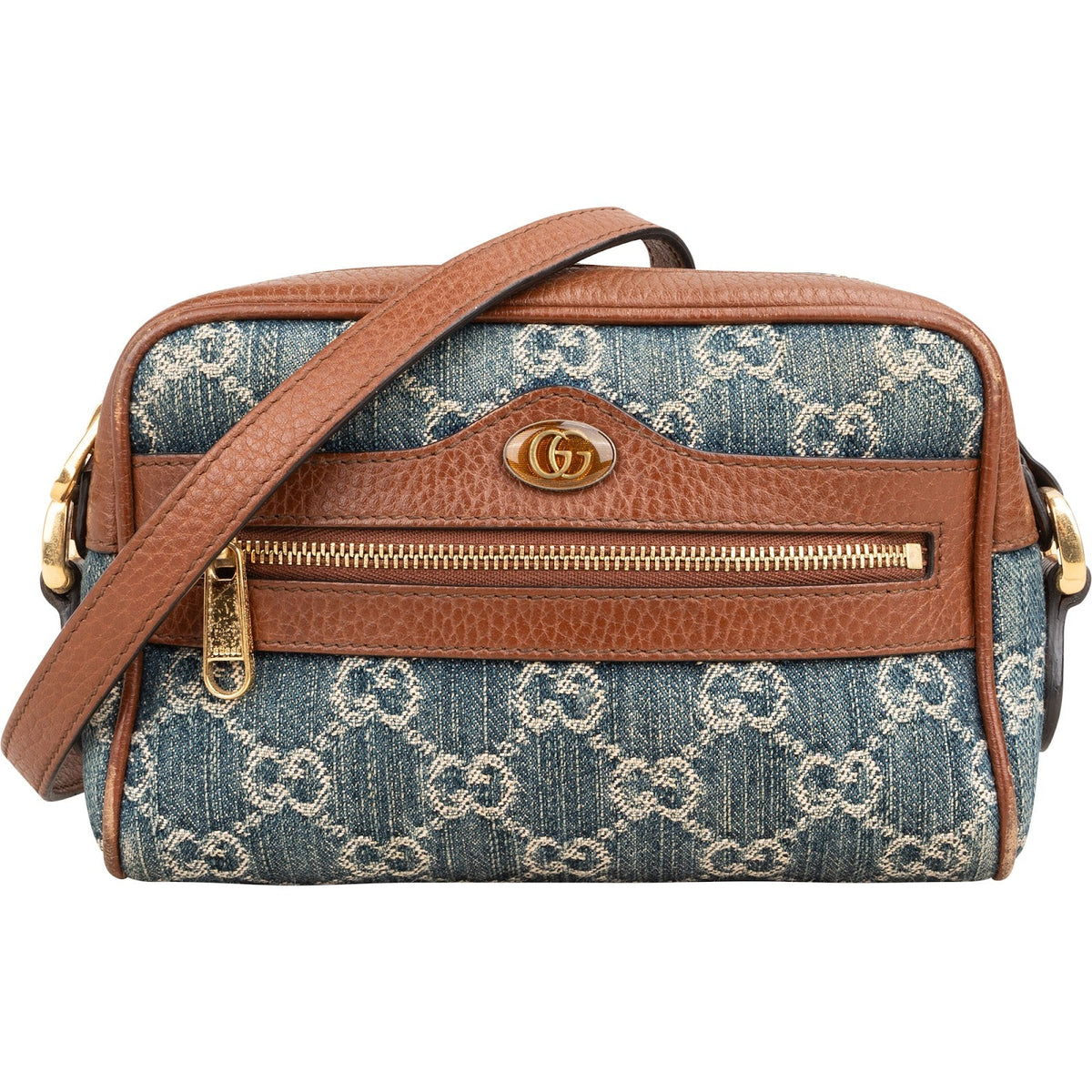 Gucci Monogram GG Denim Ophidia Camera Crossbody Bag